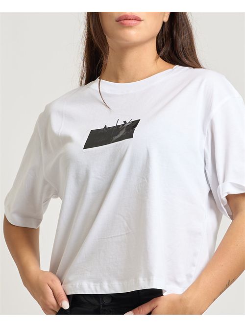 AX women's cropped T-shirt in cotton ARMANI EXCHANGE | XW001385-AF10356U0002